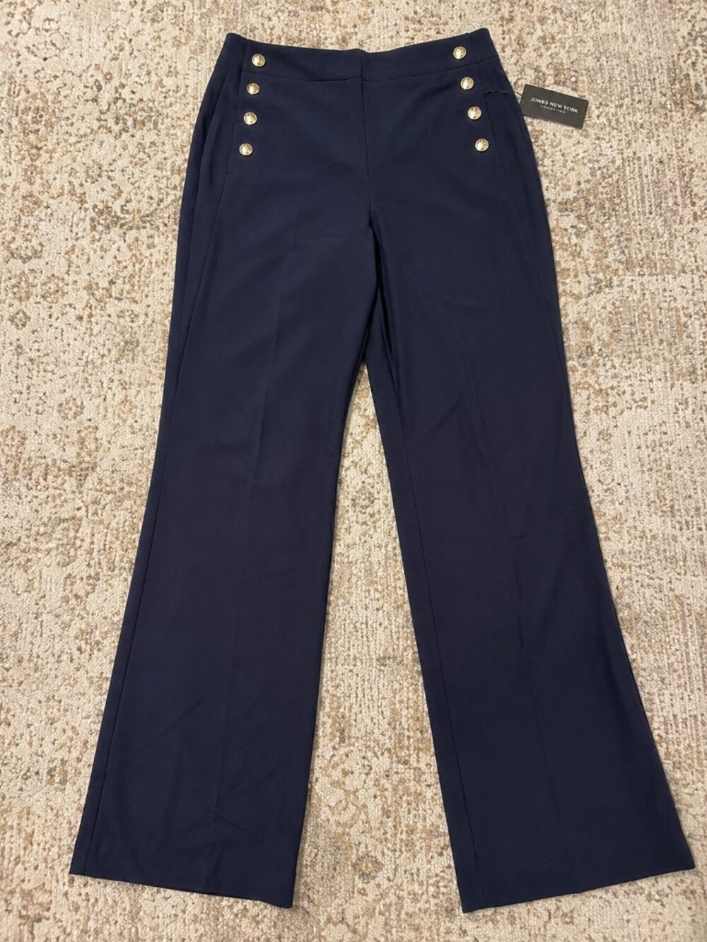 Jones New York Women’s High-Rise Bootcut Sailor Pants Navy Size 6 NWT - Picture 5 of 7